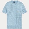 AZURE Women’s Ralph Lauren Cable-Knit Cotton Short-Sleeve Sweaters