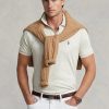 Beige Men’s Ralph Lauren Custom Slim Fit Soft Cotton Polo Shirts