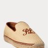 Beige Men’s Ralph Lauren Embroidered Canvas Loafers Beige Men’s Ralph Lauren Embroidered Canvas Loafers