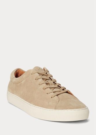 Beige Men’s Ralph Lauren Jermain Suede Sneakers