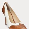 Beige / White Women’s Ralph Lauren Lynden Nappa & Burnished Leather Heels Beige / White Women’s Ralph Lauren Lynden Nappa & Burnished Leather Heels