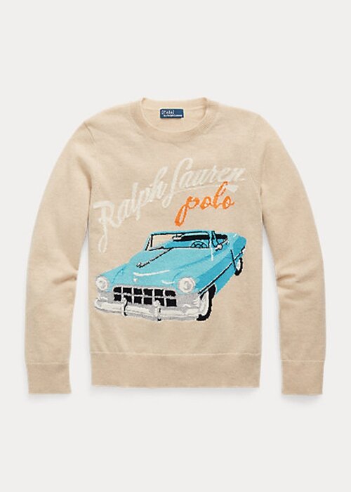 Beige Women’s Ralph Lauren ar-Motif Cashmere-Blend Sweaters Beige Women’s Ralph Lauren ar-Motif Cashmere-Blend Sweaters