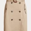Beige Women’s Ralph Lauren Belted Micro-Sanded Twill Skirts