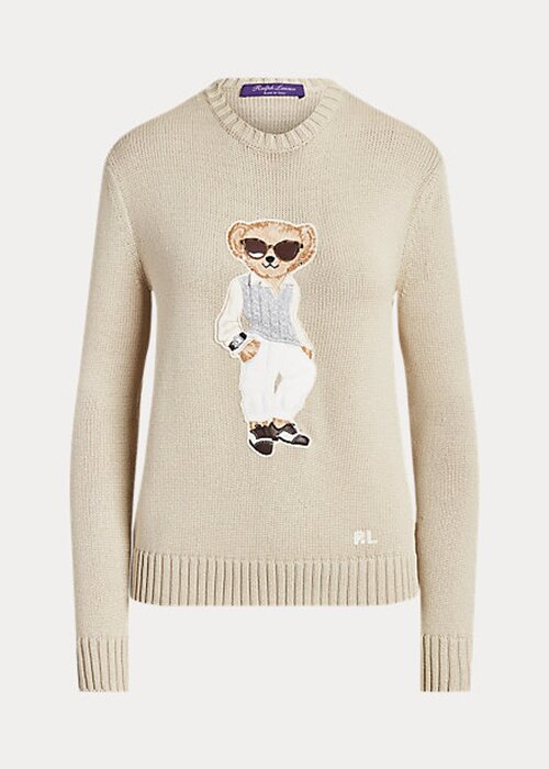 Beige Women’s Ralph Lauren Cable Bear Silk Sweaters Beige Women’s Ralph Lauren Cable Bear Silk Sweaters