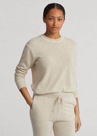 Beige Women’s Ralph Lauren Cashmere Crewneck Sweaters
