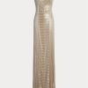 Beige Women’s Ralph Lauren Collingwood Embellished Evening Dress