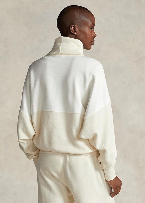 Beige Women’s Ralph Lauren Panelled Funnelneck Fleece Pullover Sweatshirts Beige Women’s Ralph Lauren Panelled Funnelneck Fleece Pullover Sweatshirts