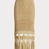 Beige Women’s Ralph Lauren Pointelle-knit Macrame Fringe Skirts