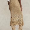 Beige Women’s Ralph Lauren Pointelle-knit Macrame Fringe Skirts