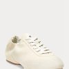 Beige Women’s Ralph Lauren The Suede Pony Ballerina Sneakers