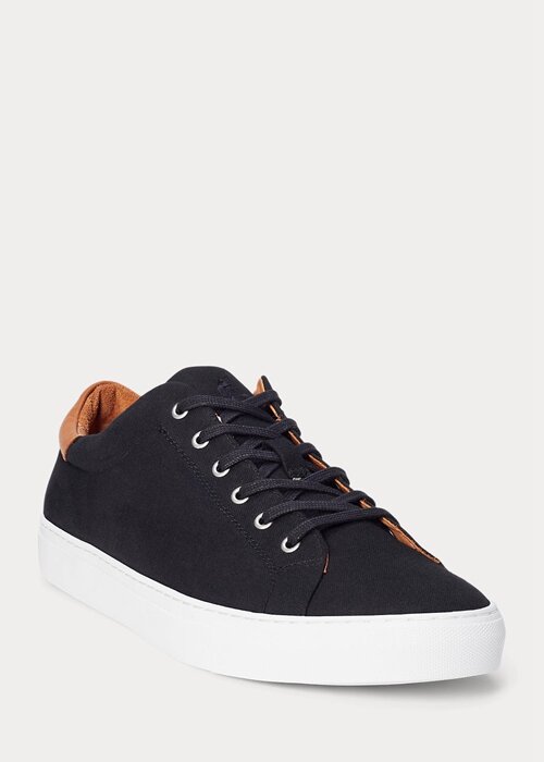 Black / Brown Men’s Ralph Lauren Jermain Pique Sneakers Black / Brown Men’s Ralph Lauren Jermain Pique Sneakers