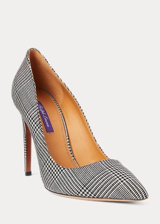 Black / Cream Women’s Ralph Lauren Celia Glen Plaid Wool Heels