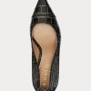 Black / Gold Women’s Ralph Lauren Lindella Embossed-Leather Heels Black / Gold Women’s Ralph Lauren Lindella Embossed-Leather Heels