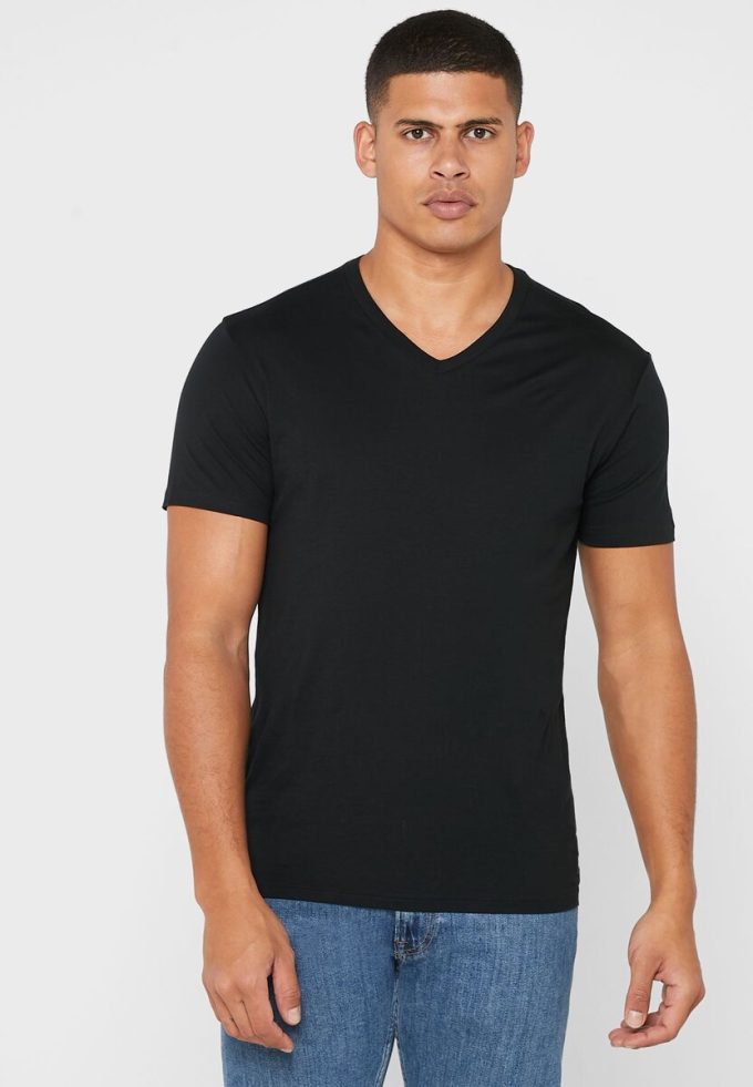 Black Men’s Ralph Lauren 2 Pack Essential V- Neck T Shirts