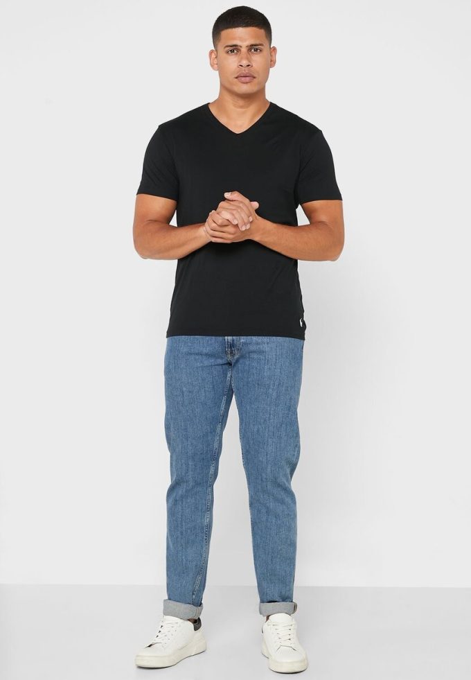 Black Men’s Ralph Lauren 2 Pack Essential V- Neck T Shirts