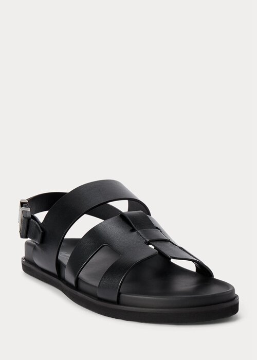 Black Men’s Ralph Lauren Biorn Calfskin Sandals Black Men’s Ralph Lauren Biorn Calfskin Sandals