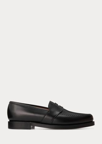 Black Men’s Ralph Lauren Braygan Calfskin Penny Loafers