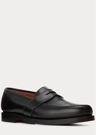 Black Men’s Ralph Lauren Braygan Calfskin Penny Loafers