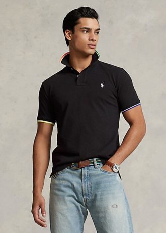 Black Men’s Ralph Lauren Classic Fit Mesh Polo Shirts