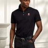 Black Men’s Ralph Lauren Custom Slim Fit Bear Polo Shirts