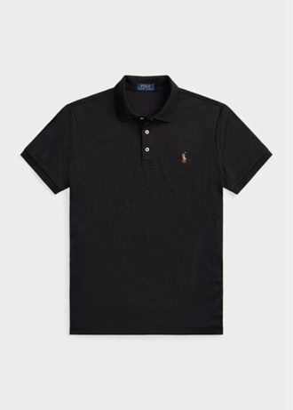 Black Men’s Ralph Lauren Custom Slim Fit Soft Cotton Polo Shirts Black Men’s Ralph Lauren Custom Slim Fit Soft Cotton Polo Shirts