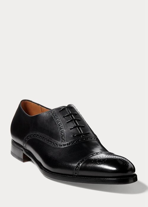 Black Men’s Ralph Lauren Denver Cap-Toe Dress Shoes Black Men’s Ralph Lauren Denver Cap-Toe Dress Shoes