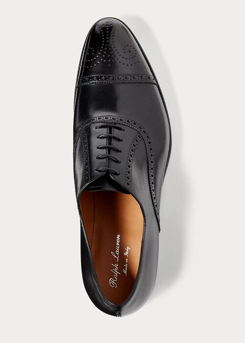 Black Men’s Ralph Lauren Denver Cap-Toe Dress Shoes Black Men’s Ralph Lauren Denver Cap-Toe Dress Shoes