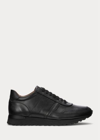 Black Men’s Ralph Lauren Ethan Calfskin Sneakers