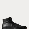 Black Men’s Ralph Lauren Jaemyn Calfskin High-Top Sneakers