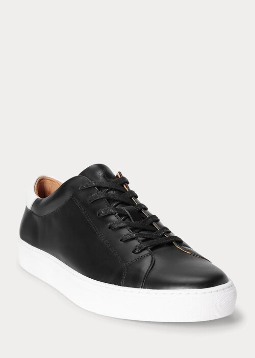 Black Men’s Ralph Lauren Jermain Leather Sneakers Black Men’s Ralph Lauren Jermain Leather Sneakers