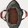 Black Men’s Ralph Lauren Leather-Trim Denim Tote Bags Black Men’s Ralph Lauren Leather-Trim Denim Tote Bags