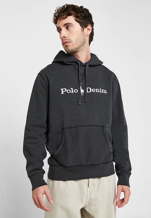 Black Men’s Ralph Lauren Logo Hoodie Black Men’s Ralph Lauren Logo Hoodie