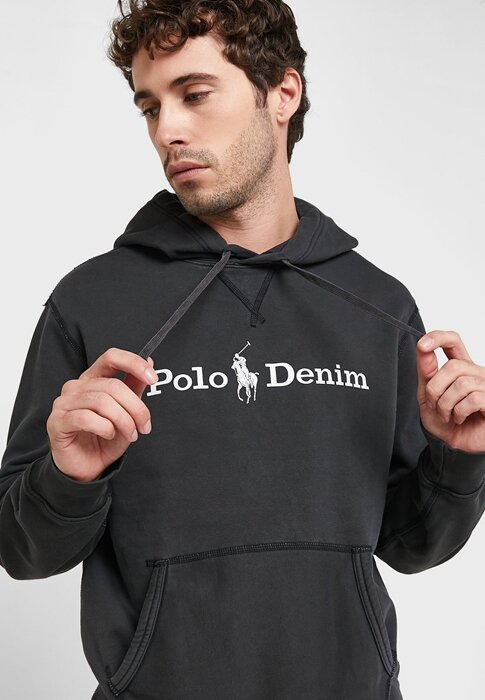 Black Men’s Ralph Lauren Logo Hoodie Black Men’s Ralph Lauren Logo Hoodie