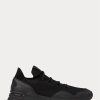 Black Men’s Ralph Lauren Trackster 200II Knit Sneakers Black Men’s Ralph Lauren Trackster 200II Knit Sneakers