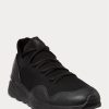 Black Men’s Ralph Lauren Trackster 200II Knit Sneakers Black Men’s Ralph Lauren Trackster 200II Knit Sneakers
