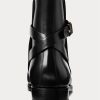 Black Men’s Ralph Lauren Welington Burnished Calfskin Boots