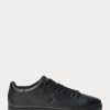 Black Men’s Ralph Lauren Wilton Leather Sneakers Black Men’s Ralph Lauren Wilton Leather Sneakers
