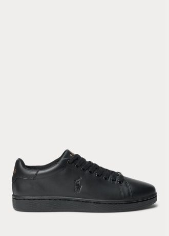 Black Men’s Ralph Lauren Wilton Leather Sneakers