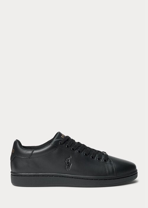 Black Men’s Ralph Lauren Wilton Leather Sneakers Black Men’s Ralph Lauren Wilton Leather Sneakers