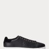 Black Men’s Ralph Lauren Wilton Leather Sneakers