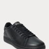 Black Men’s Ralph Lauren Wilton Leather Sneakers Black Men’s Ralph Lauren Wilton Leather Sneakers