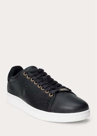 Black Men’s Ralph Lauren Wilton Leather Sneakers