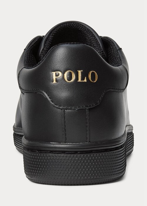 Black Men’s Ralph Lauren Wilton Leather Sneakers Black Men’s Ralph Lauren Wilton Leather Sneakers