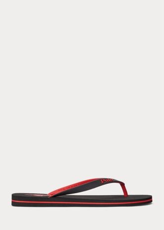 Black / Red Men’s Ralph Lauren Bolt Pony Flip Flops