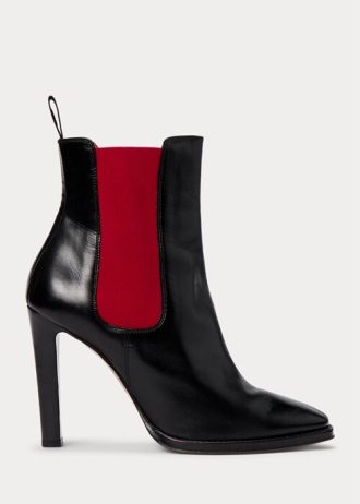 Black / Red Women’s Ralph Lauren Zoie Calfskinie Boots