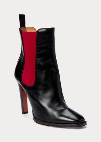 Black / Red Women’s Ralph Lauren Zoie Calfskinie Boots