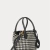 Black/White Houndstooth Women’s Ralph Lauren Houndstooth Mini Bellport Tote Bags