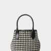 Black/White Houndstooth Women’s Ralph Lauren Houndstooth Mini Bellport Tote Bags