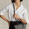 Black/White Houndstooth Women’s Ralph Lauren Houndstooth Mini Bellport Tote Bags