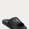 Black / White Men’s Ralph Lauren Logo Slippers Black / White Men’s Ralph Lauren Logo Slippers